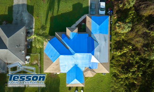 How will Tesson protect my property during roof replacement?